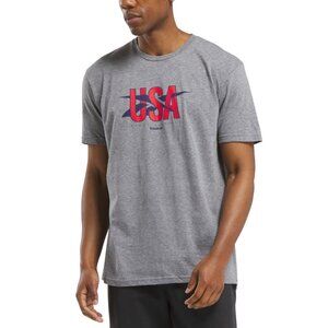 Reebok Men Regular fit Short Sleeve Graphic T-Shirt Gray Size XXL Grey Solid